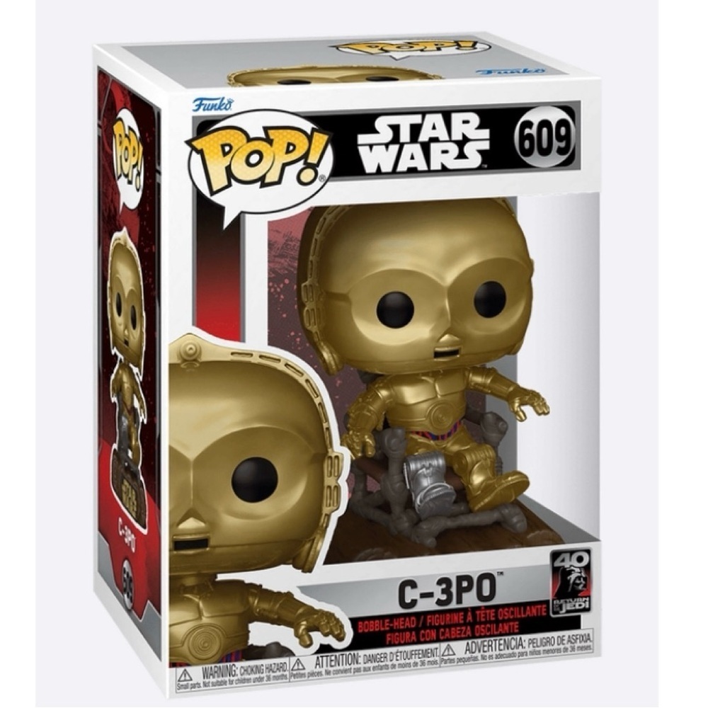 🎒BTS SALE📚 Funko Pop! Star Wars C3PO Bobblehead in Pop Protector #609, [New]